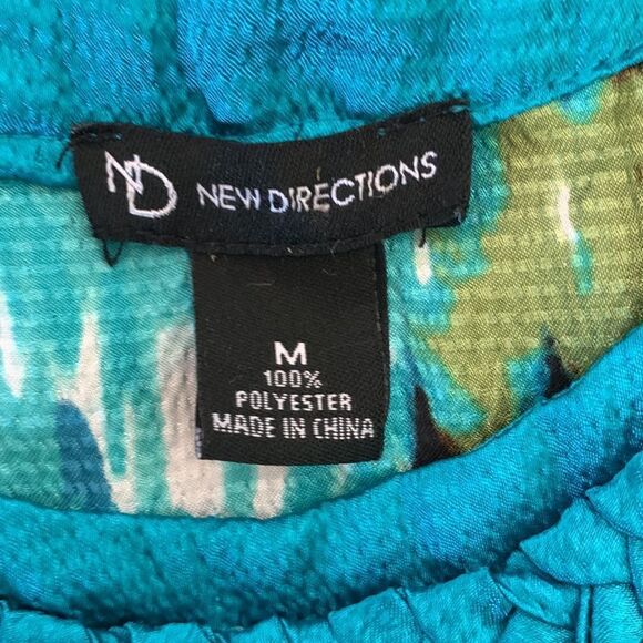 New Directions green and blue flowy blouse size medium - Picture 7 of 16